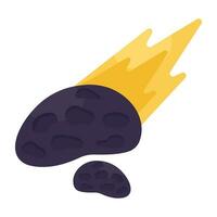 An icon design of meteorite vector