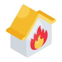 prima descargar icono de hogar fuego vector