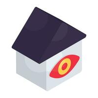 Editable design icon of home monitoring vector