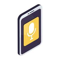 Perfect design icon of mobile voice recorder vector