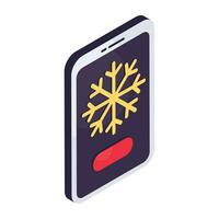 Mobile weather app icon in premium style vector