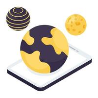 Editable design icon of planets vector