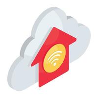 An icon design of cloud home vector