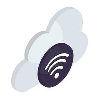 icono de diseño perfecto de wifi en la nube vector