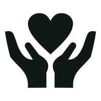 Care love support icon simple vector. Unit shield vector