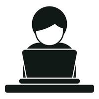 Search job on laptop icon simple vector. Career person vector