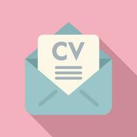 Cv mail receive icon flat vector. Career candidate vector