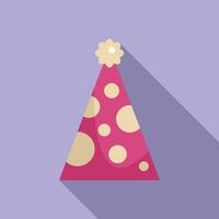 Circle hat cone icon flat vector. Celebration cone vector