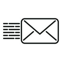 Fast envelope delivery icon outline vector. Velocity work online vector