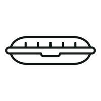 Lunch plastic box icon outline vector. Street fast food vector