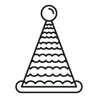 Slice revel hat icon outline vector. Party cone cap vector