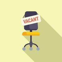 Vacant job chair icon flat vector. Career interview vector