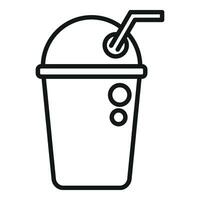 Smoothie to go cup icon outline vector. Street fast food vector