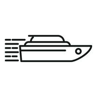 Fast speed boat icon outline vector. Race high run vector