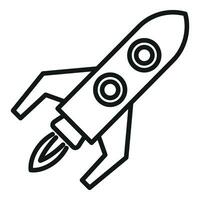 Fast rocket startup icon outline vector. Velocity work vector