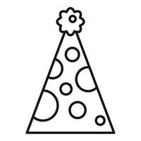Circle hat cone icon outline vector. Celebration cone vector
