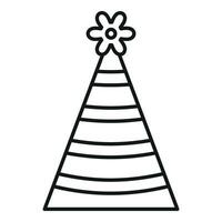 Line party hat icon outline vector. Festive celebration vector