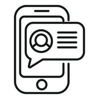 Smartphone message icon outline vector. Career glass vector
