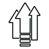 Velocity efficient icon outline vector. Plan work up vector