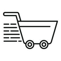 Fast shopping cart icon outline vector. Speed device vector