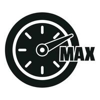 Max gauge velocity icon simple vector. Dark shoe meter vector