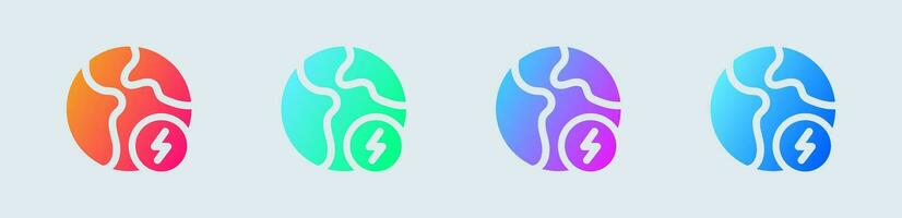 Green energy solid icon in gradient colors. World power signs vector illustration.