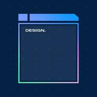 Futuristic square gradient background. Pop up window vector illustration.