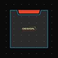 Futuristic element with retro color vector illustration. Vintage frame decoration.