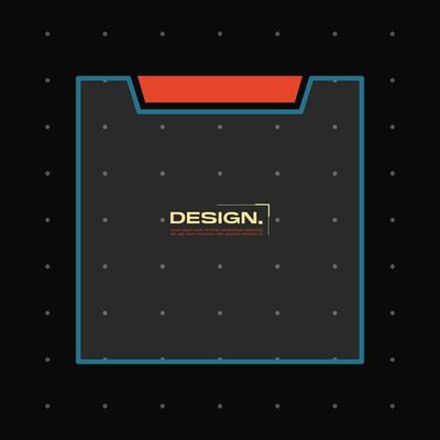 Futuristic element with retro color vector illustration. Vintage frame decoration.