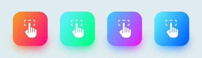 Selection solid icon in square gradient colors. Click signs vector illustration.