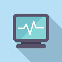 Hospital heart monitor icon flat vector. Anatomy fear vector