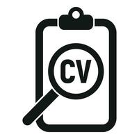 Cv clipboard search icon simple vector. Resume company vector