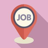 Job find location icon flat vector. Looking seek now vector