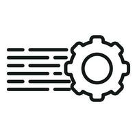 Gear velocity support icon outline vector. Speed scale run vector