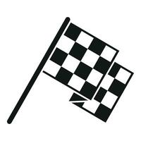 Race finish flag icon simple vector. Speed fast run vector