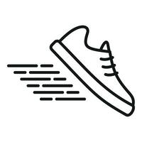 Fast run shoe icon outline vector. Velocity delivery vector