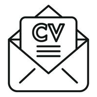 CV correo recibir icono contorno vector. carrera candidato vector