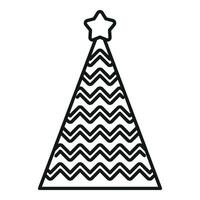 Festive match hat icon outline vector. Party cone cap vector
