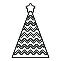 Festive match hat icon outline vector. Party cone cap vector