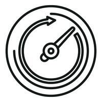 Velocity gauge icon outline vector. Speed fast meter vector