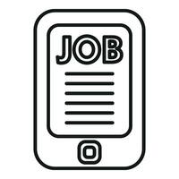 Tablet seek job icon outline vector. Career glass vector