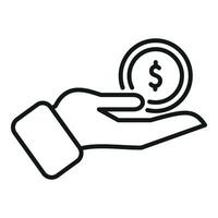 Volunteer money help icon outline vector. Kid care vector