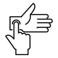 Check palpitating finger icon outline vector. Anatomy heart beat vector