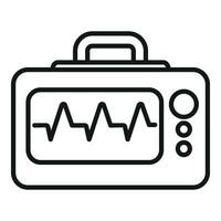 Monitor event heart icon outline vector. Impact sick vector