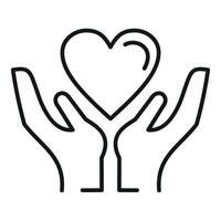 Care love support icon outline vector. Unit shield vector