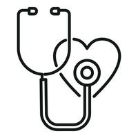 Heart rate stethoscope icon outline vector. Event disease man vector