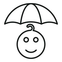 Smiling child support icon outline vector. Charitable kid vector