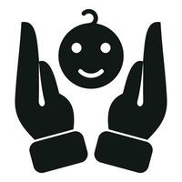 Hand help support icon simple vector. Dark unit vector