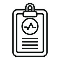 Heart health clipboard icon outline vector. Body female ailment vector