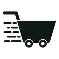 Fast shopping cart icon simple vector. Speed device vector